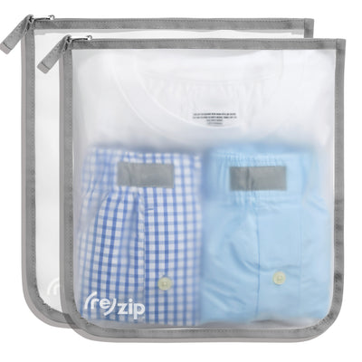 Zippered reusable gallon bags for travel – organize clothes, accessories, toiletries, tech, and essentials for trips