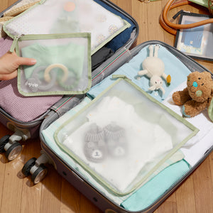 rezip travel kit with toiletry bag, zippered gallon, zippered medium bags great for organizing