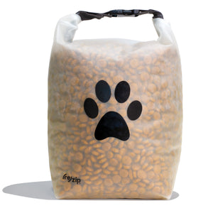 40-cup large black reusable pet dry food storage bag – perfect for camping, boarding, and long getaways