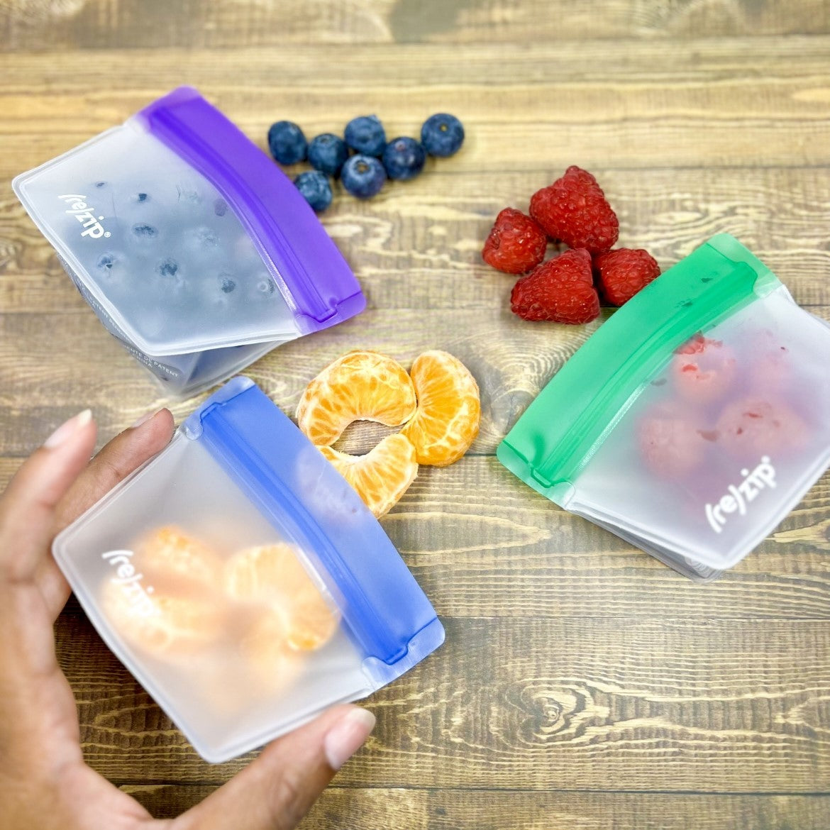 rezip mini pocket-sized snack leak proof reusable food storage bag great for school, lunches, on the go, picnics, playgrounds