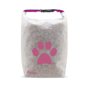 14-cup reusable pet food storage bag in magenta