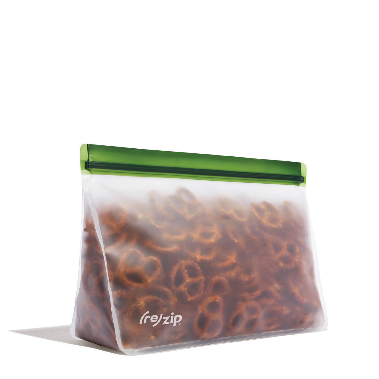 Reusable half gallon food storage bag in pine – leakproof, freezer safe, eco-friendly pantry bag for pretzels, snacks, meal prep, and dry goods