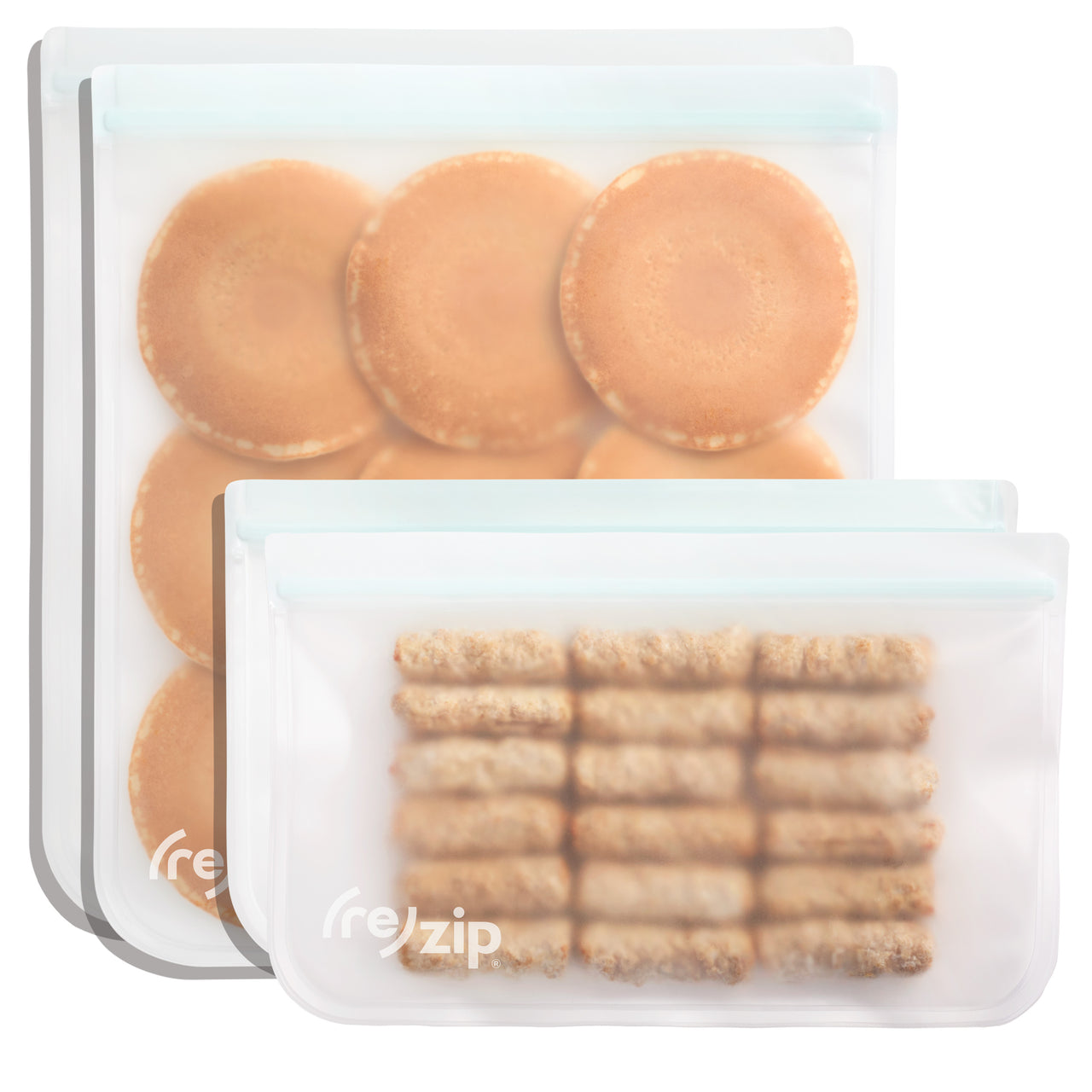 reusable, leakproof, airtight, freezer safe half gallon and gallon bags food storage bags for busy mornings - school, work, everyday