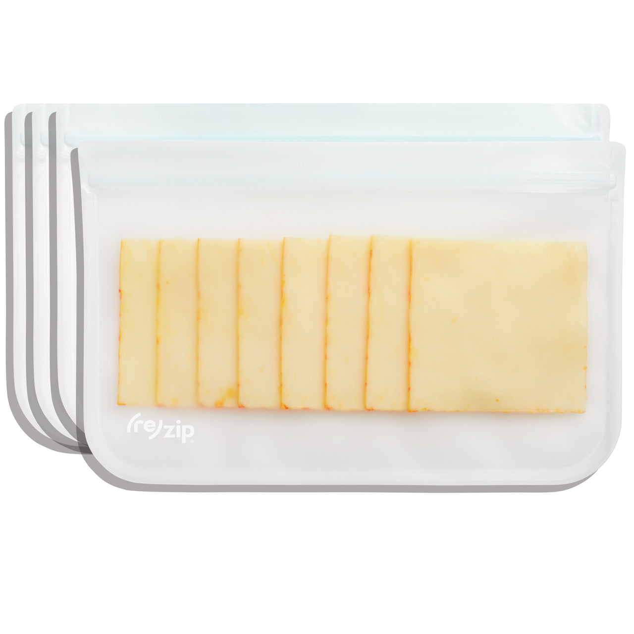 flat half-gallon reusable storage bags 4-pack – slim yet spacious BPA-free PEVA bags for deli meat, sliced cheese, meal prep, freezer fruit, fresh herbs, and cut veggies – leakproof, freezer-safe, eco-friendly alternative to disposable plastic bags