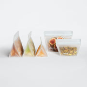 rezip 5-piece Snacking Stand-Up Leakproof Reusable Storage Bag Starter Kit