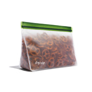 reusable leak proof freezer safe half gallon pantry storage bag in pine great for pretzels