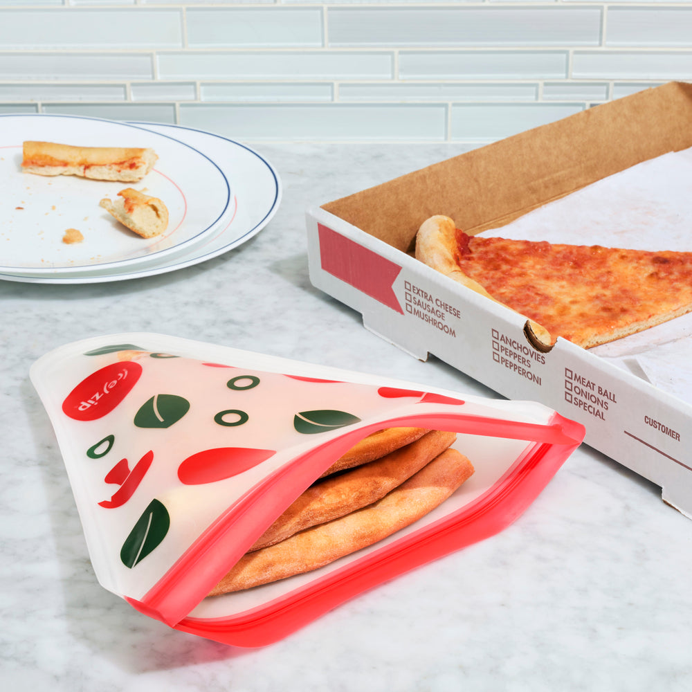 reusable pizza storage bags freezer safe and airtight to keep them fresh, leakproof for on the go meals