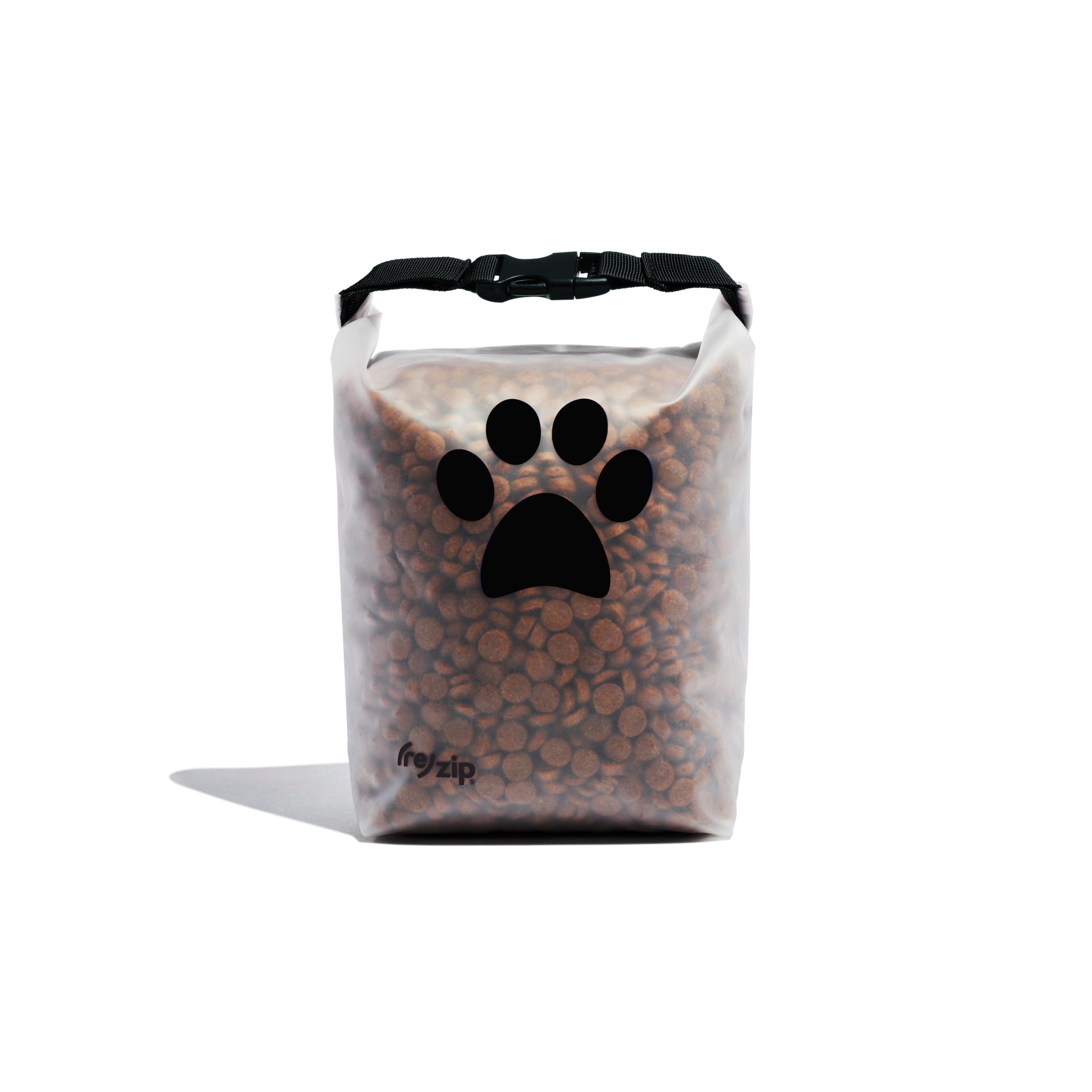 14-cup reusable pet food storage bag in black