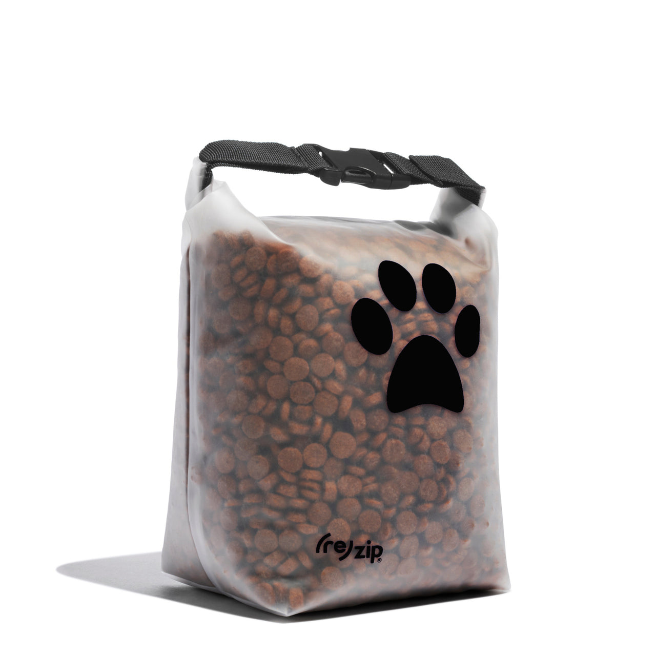 Black 14-cup reusable roll top dry dog food bag – BPA-free, eco-friendly travel storage for kibble and pet getaways