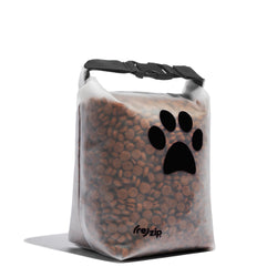 Black 14-cup reusable roll top dry dog food bag – BPA-free, eco-friendly travel storage for kibble and pet getaways