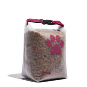 14-cup reusable dog food storage bag in Magenta – eco-friendly, BPA-free travel bag for kibble, camping, boarding, and pet getaways