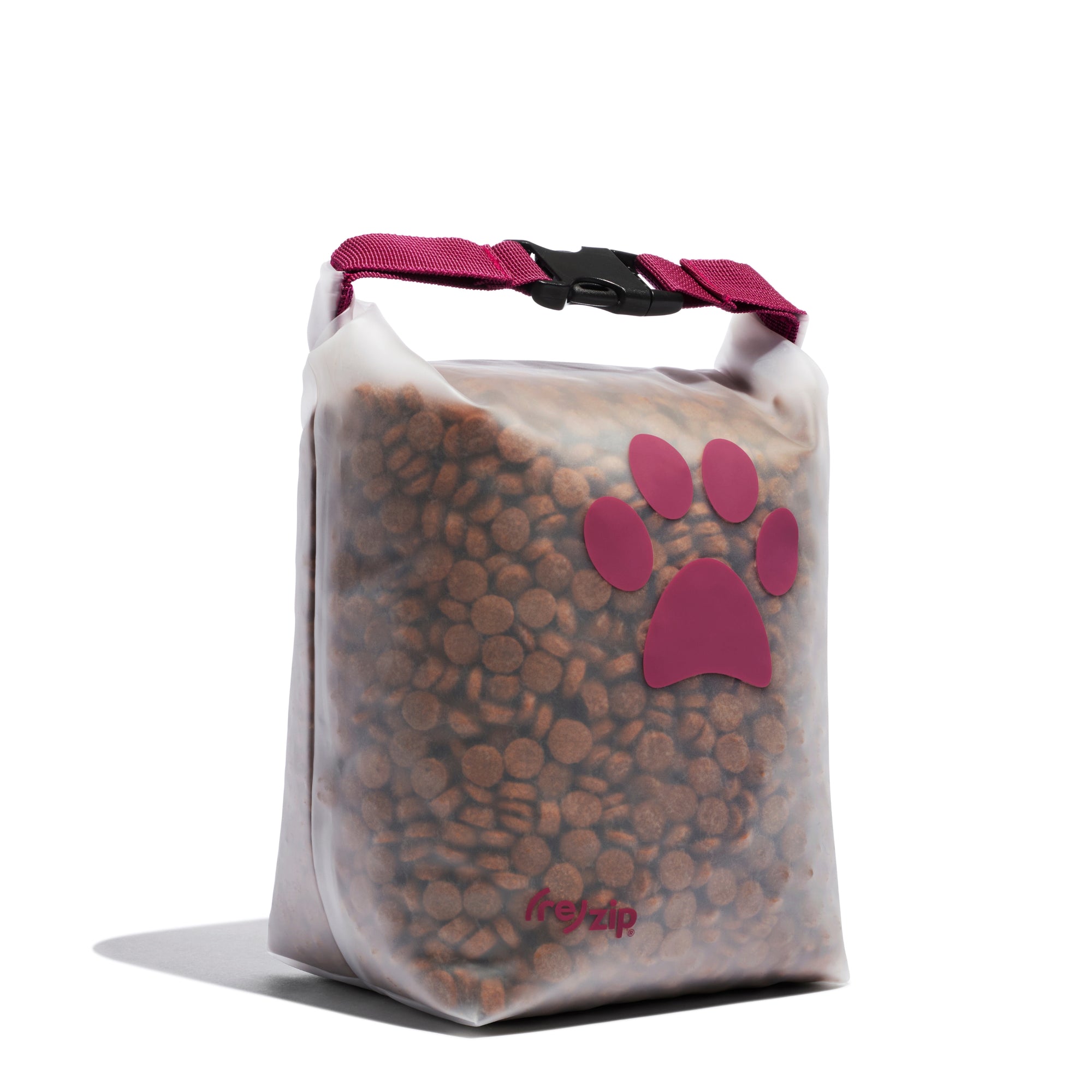 14-cup reusable dog food storage bag in Magenta – eco-friendly, BPA-free travel bag for kibble, camping, boarding, and pet getaways