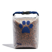 14-cup reusable dry dog food storage bag in cobalt blue – eco-friendly, BPA-free kibble bag for pets