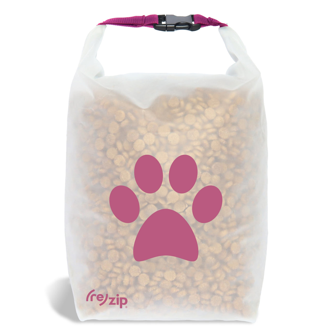 Large reusable dog food bag in Magenta – 40-cup capacity for multiple dogs, camping, boarding, and long getaways