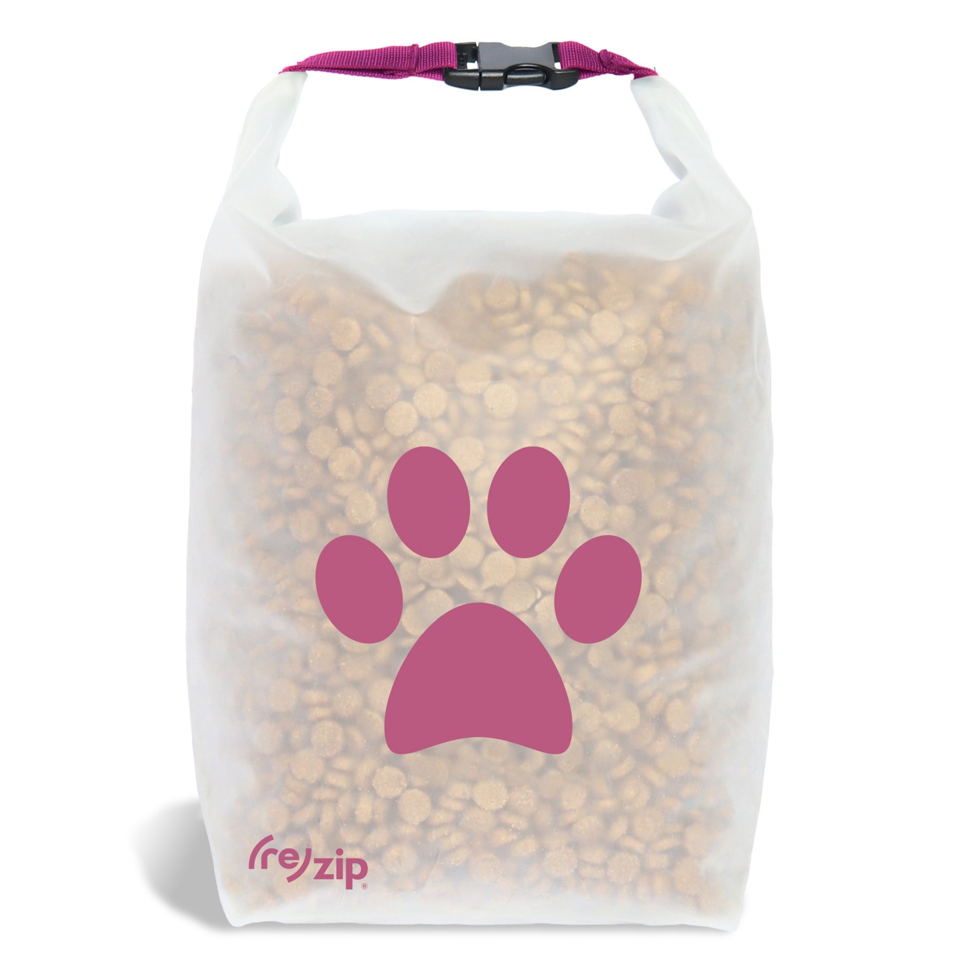 Large reusable dog food bag in Magenta – 40-cup capacity for multiple dogs, camping, boarding, and long getaways
