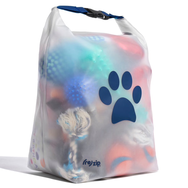40-cup reusable dog food storage bag in Cobalt – lightweight, BPA-free large-capacity container for kibble, toys, and travel essentials