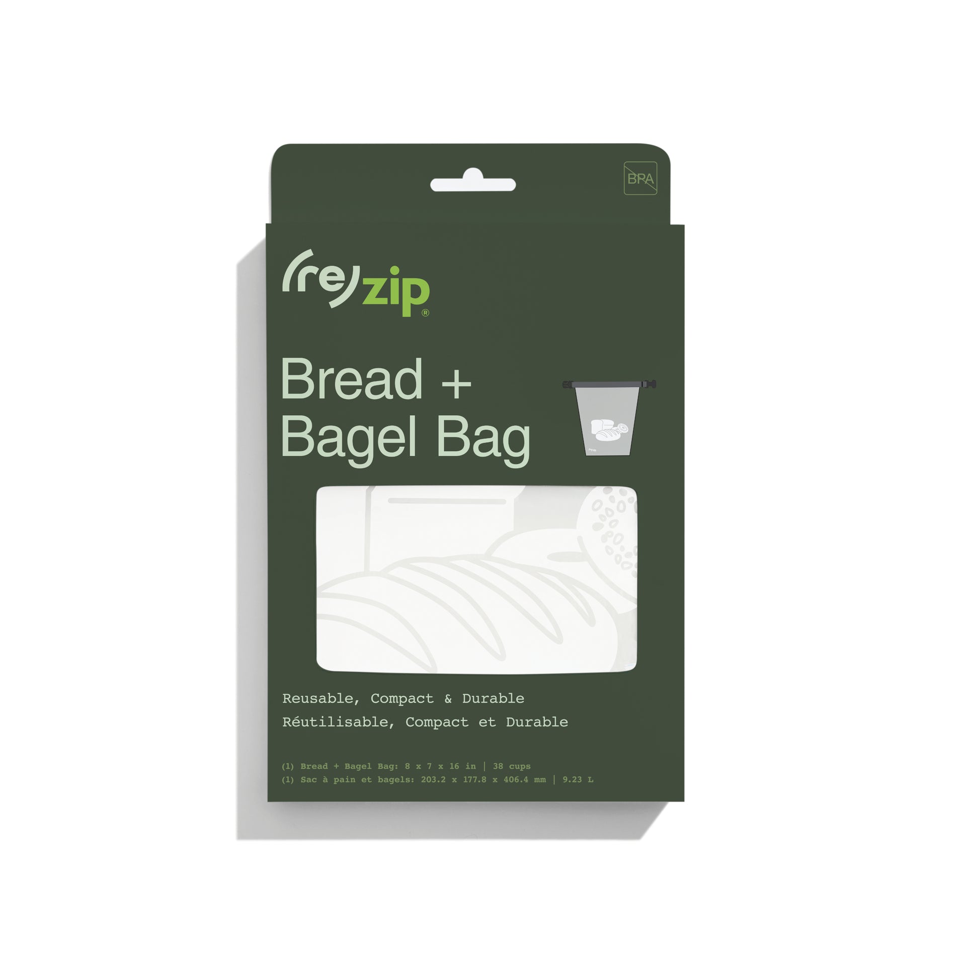 rezip (re)zip Roll Top Reusable Bread and Bagel Bag