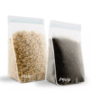 Reusable tall storage bags – BPA-free and food-safe for coffee, snacks, grains, nuts, pretzels, and freezer meals – airtight, leakproof, and sustainable alternative to plastic baggies.