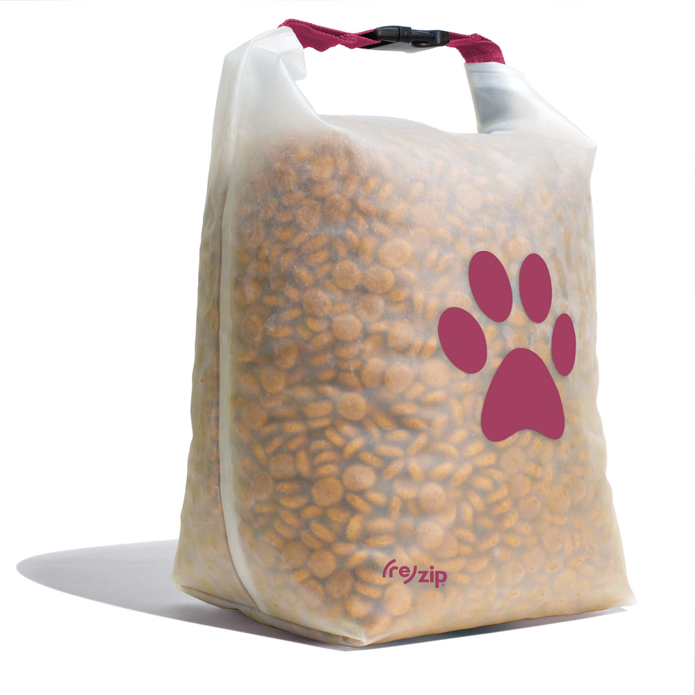 Large reusable dog food bag in Magenta – 40-cup capacity for multiple dogs, camping, boarding, and long getaways