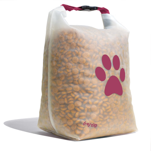 Large reusable dog food bag in Magenta – 40-cup capacity for multiple dogs, camping, boarding, and long getaways