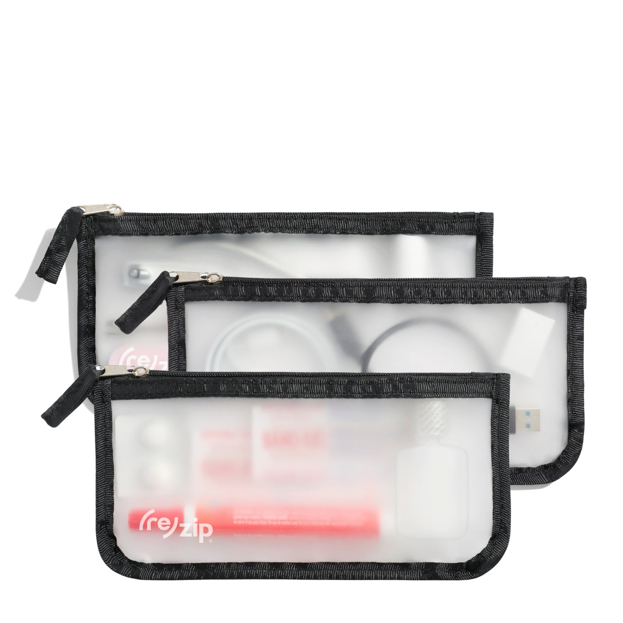 Small Zippered Reusable Storage Bags – 3-Pack for travel, car, and home organization, Cables, Nail Kits, First Aid Supplies & Everyday Essentials