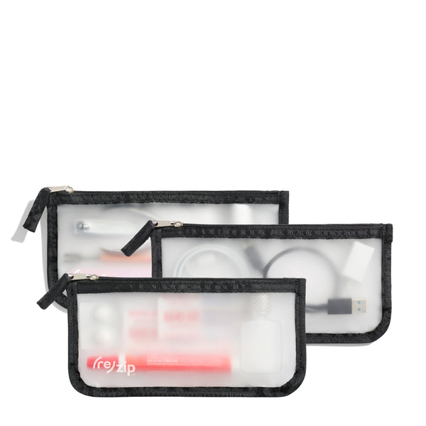 Small Zippered Reusable Storage Bags – 3-Pack for travel, car, and home organization, Cables, Nail Kits, First Aid Supplies & Everyday Essentials