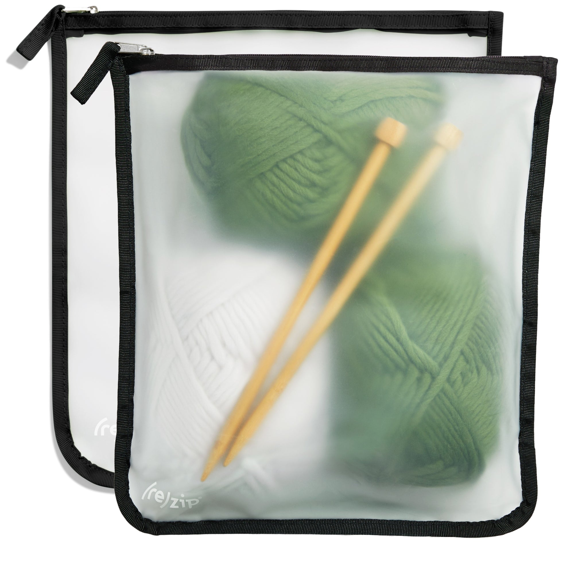 reusable zippered galllon storage bags for knitting and craft supplies – organize yarn, needles, patterns, and tools for crafts, knitting projects, and easy portability