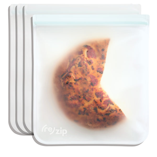 4-pack clear reusable gallon bags – sturdy, leakproof, freezer-friendly storage for leftovers, bulk food, meal prep, and pantry organization
