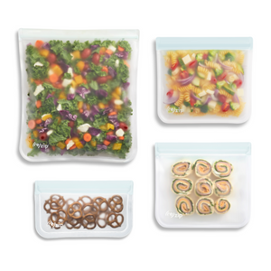 (re)zip 4-piece leakproof reusable gallon, sandwich, lunch and snack kit 
