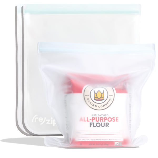 (re)zip airtight freezer-safe gallon bag keeps bugs out and flour fresher longer