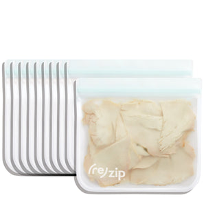 Reusable, Leak proof, Freezer-safe Lunch Food Storage Bag Family Pack 10-pack perfect for sandwiches, snacks, freezing, and organization