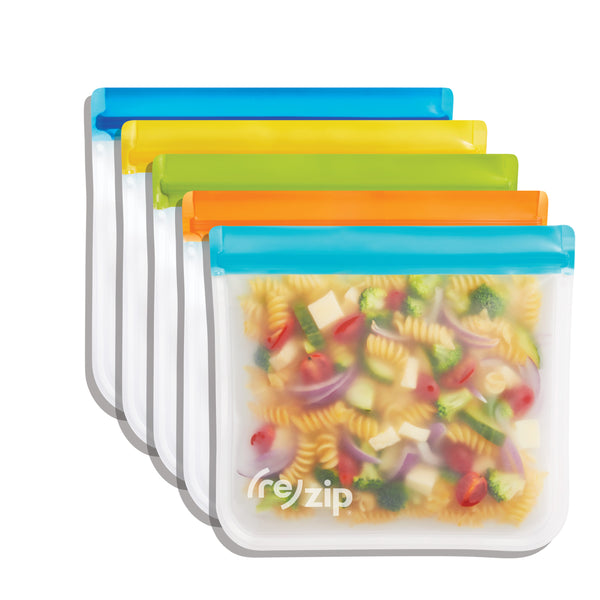 5-pack reusable sandwich bags – durable, leakproof, eco-friendly bags for sandwiches, snacks, lunches, travel, and everyday storage