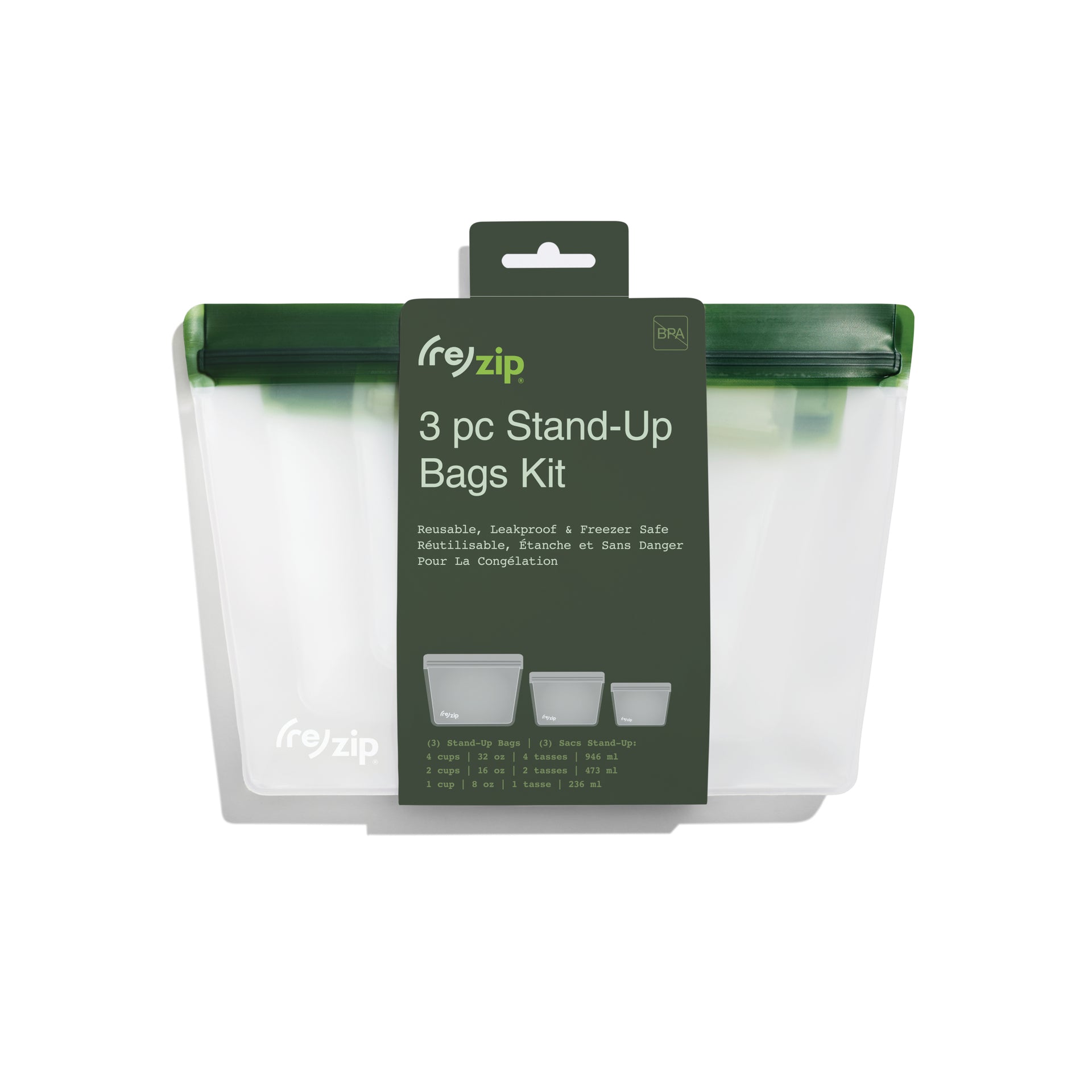 standup leak proof reusable lunch sandwich organization storage bag 3 pack comes in aqua clear green gray