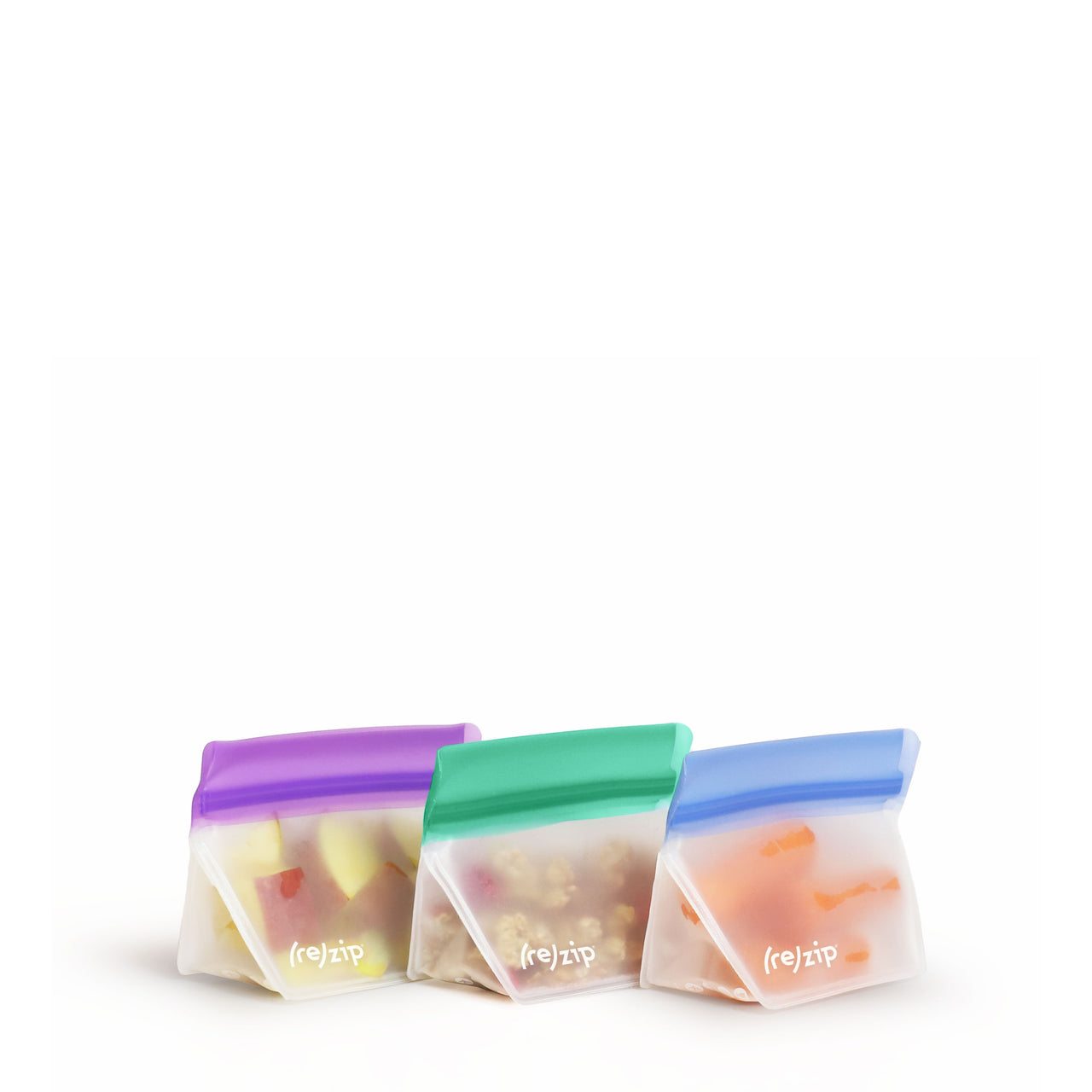 stand-up mini pocket-sized snack leak proof reusable food organizing storage bag