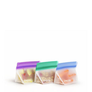 stand-up mini pocket-sized snack leak proof reusable food organizing storage bag