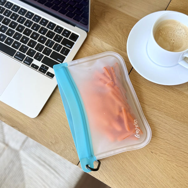 rezip carabiner bag are bpa-free and food safe for on the go snacking