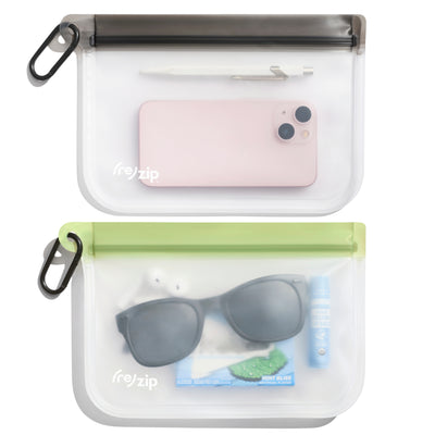 carabiner clip-on storage bags leakproof and water resistant, great for hiking, every day, travel, the gym and on the go