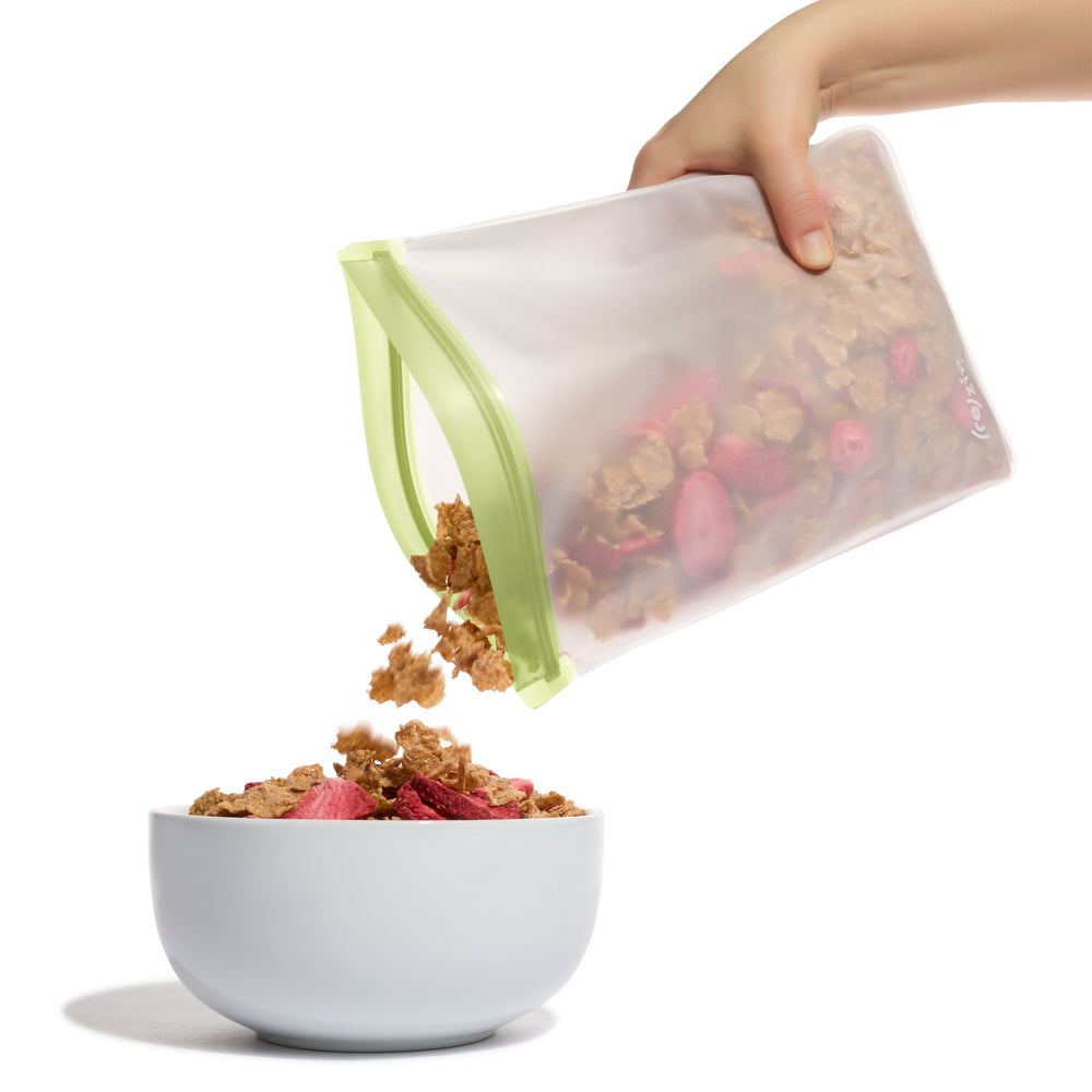 reusable pantry and refrigerator storage bags – large transparent bags for bulk grains, cereal, frozen fruit – airtight, leakproof, freezer-safe, eco-friendly