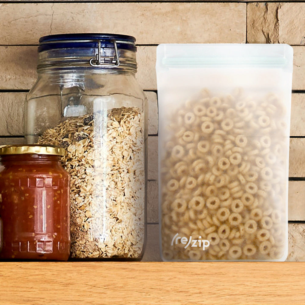Tall reusable storage bags for snacks – BPA-free, food-safe bags ideal for coffee, nuts, grains, pretzels, rolls, and freezer use – airtight, leakproof, and eco-friendly alternative to disposable plastic bags