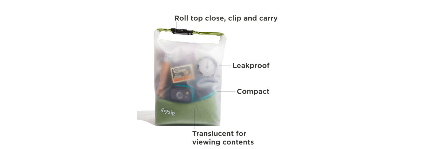rezip roll top adventure wet dry reusable storage bag