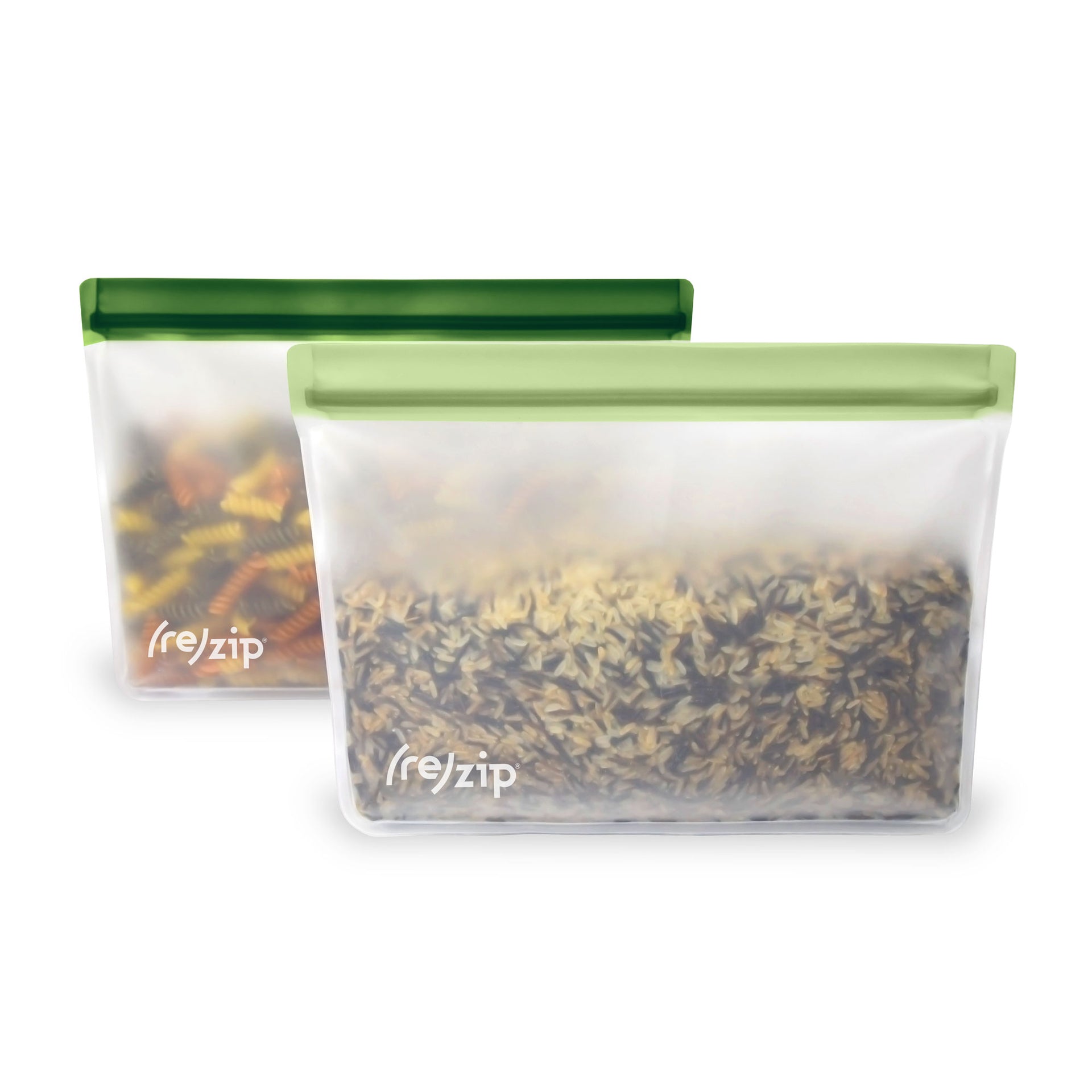 reusable leak proof freezer safe 8 cup pantry storage bag in sage and pine