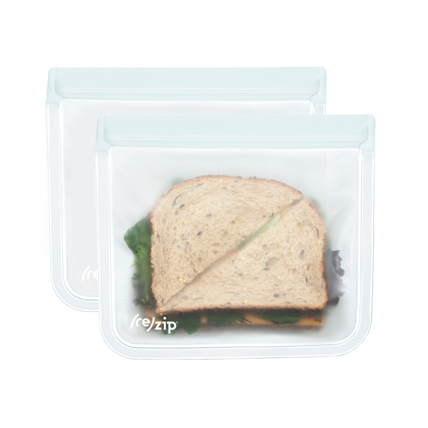 rezip Lay-Flat Lunch Leakproof Reusable Storage Bag 2-pack  in Clear