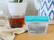 rezip Stand-Up 1/2 cup | 4-ounce Leakproof Reusable Storage Bag 2-pack tea leaves holder