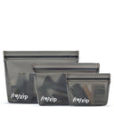 3-piece gray reusable storage bag kit – versatile stand-up bags for organizing travel essentials, baby gear, pet supplies, gym accessories, and everyday items – eco-friendly and space-saving storage solution