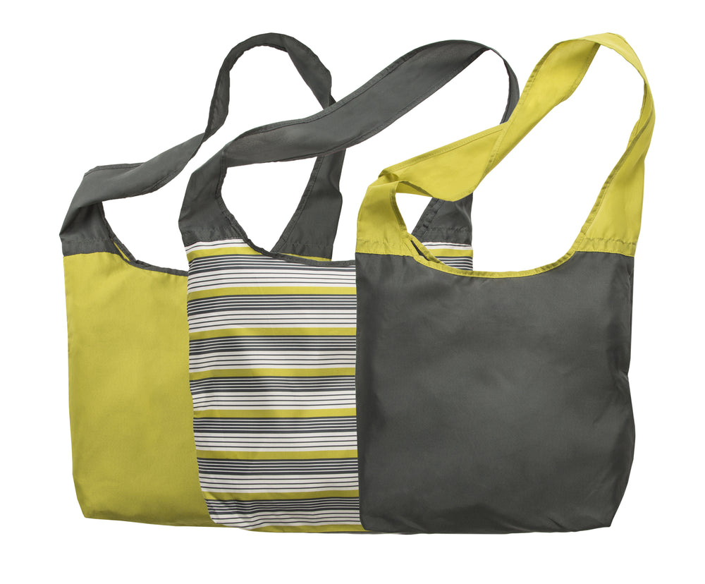 reusable tote bag 3-pack  fold flat and lightweight so you can take it anywhere