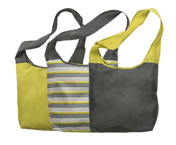 reusable tote bag 3-pack  fold flat and lightweight so you can take it anywhere