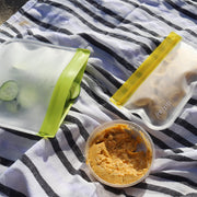 reusable leak proof food snack lunch storage bag at the beach