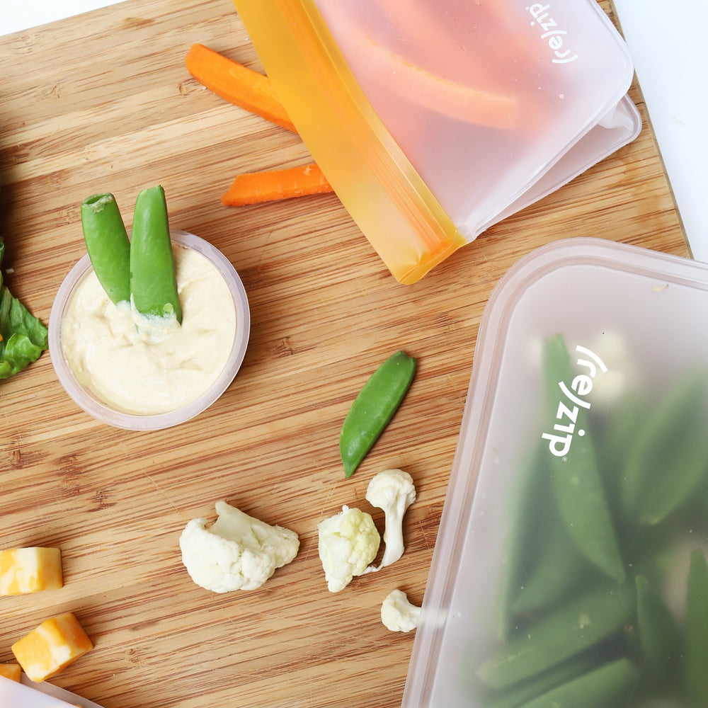 5-piece stand-up reusable food storage bag set – includes quart, 2-cup, and 1-cup bags – leak proof, freezer-safe, eco-friendly bags for snacks, lunches, meal prep, travel, and kitchen organization